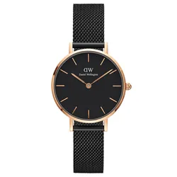Đồng Hồ Nữ Daniel Wellington Petite Ashfield RG Black DW00100245 28mm Màu Đen