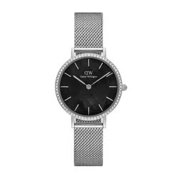 Đồng Hồ Nữ Daniel Wellington Petite Lumine Bezel Sterling  DW00100661 Màu Bạc/Đen