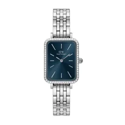 Đồng Hồ Nữ Daniel Wellington Quadro Lumine Bezel 5-Link Arctic Silver Màu Bạc Xanh