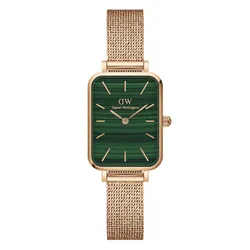Đồng Hồ Nữ Daniel Wellington Quadro Pressed Melrose 20x26mm DW00100437 Màu Xanh/ Vàng Hồng