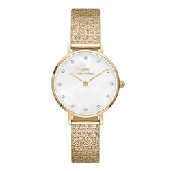 Đồng Hồ Unisex Daniel Wellington Petite Lumine Pressed Piano White MoP Gold Màu Vàng Gold