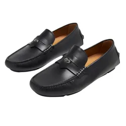 Giày Lười Nam Versace Mocca La Medusa Black Calf Leather 1013960 1A00693 1B00E Màu Đen Size 41