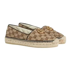 Giày Slip On Nữ Gucci Beige GG Matelassé Canvas Espadrille 621239-KQWM0-9765 Màu Be Nâu