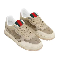 Giày Sneaker Nam Gucci Re-Web Beige And Dark Brown GG Nylon 831661 AAEX3 9646 Màu Be Size 6