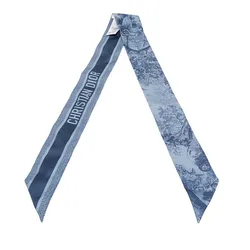 Khăn Lụa Nữ Dior Blue Silk Toile De Jouy Sauvage Mitzah Scarf Màu Xanh Blue