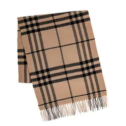 Khăn Quàng Cổ Burberry Wool Classic Plaid Scarf Màu Be/Đen