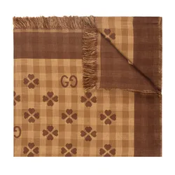 Khăn Quàng Cổ Gucci Scarf With Logo 662446 4G114 Màu Nâu