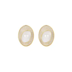 Khuyên Tai Nữ Jessica Pearl Swirl Pearl JE52 Màu Trắng