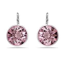 Khuyên Tai Nữ Swarovski Bella Drop Earrings Round Cut Pink Rhodium Plated 5724290 Màu Bạc Hồng