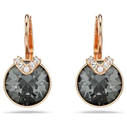 Khuyên Tai Nữ Swarovski Bella V Drop Earringsround Cut, Gray, Rose Gold-Tone Plated 5299317 Màu Đen