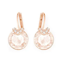 Khuyên Tai Nữ Swarovski Bella V Pierced Earrings Pink Rose-Gold Tone Plated 5299318 Màu Vàng Hồng