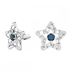 Khuyên Tai Nữ Swarovski Stella Mixed Cuts Star Blue Stud Earrings 5649000 Màu Bạc/Xanh