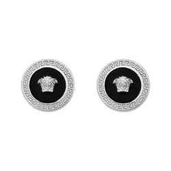 Khuyên Tai Versace Enamel Medusa Stud Earrings DG27256-DJMR_DTU_UNICA_4J750 Màu Bạc Đen