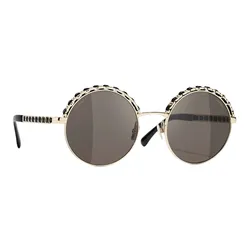 Kính Mát Chanel Circle Sunglasses A71384 X27388 L3953 Màu Đen - Vàng