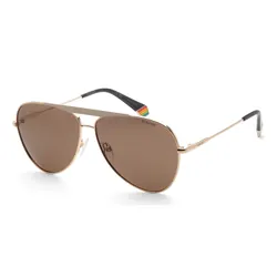 Kính Mát Unisex Polaroid Polarized Gold Aviator Sunglasses PLD6200-S-X-Y3R-61 Màu Nâu