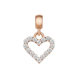 Mặt Dây Chuyền Daniel Wellington Heart Contour White Crystal Charm Rose Gold DW00400427 Màu Vàng Hồng