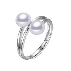 Nhẫn Nữ Jessica Pearl Endless Loop JR12 Màu Bạc