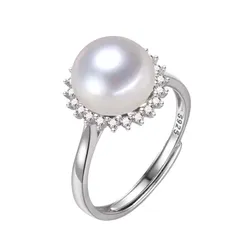 Nhẫn Nữ Jessica Pearl Sunflower Pearl JR9 Màu Bạc