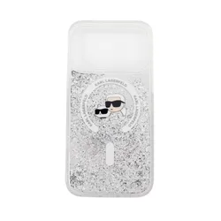 Ốp Điện Thoại Karl Lagerfeld Case With Phone 17 Pro Liquid Glitter Màu Trắng Xám