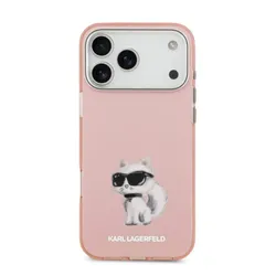 Ốp Điên Thoại Karl Lagerfeld MagSafe IML Aquarelle Choupette & Logo For iPhone 17 Pro Max Màu Hồng