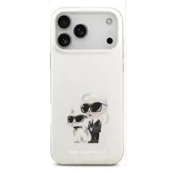Ốp Điên Thoại Karl Lagerfeld MagSafe Karl & Choupette Heads For iPhone 17 Pro Max Màu Trắng