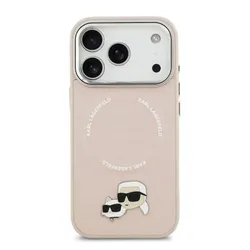 Ốp Điên Thoại Karl Lagerfeld MagSafe Karl & Choupette Pins For iPhone 17 Pro Max Màu Hồng