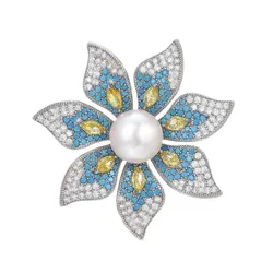 Pin Cài Áo Meri Blue Blossom BR898 Màu Xanh
