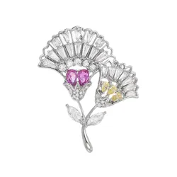 Pin Cài Áo Nữ Meri Sparkling Celosia BR899 Màu Bạc