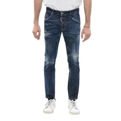 Quần Jean Dsquared2 Sketch Effect Skater Fit S71LB1165 Màu Xanh Denim Size 44