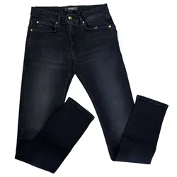 Quần Jean Nam Versace Black Embroidered Straight Màu Đen Size 34