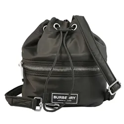 Túi Đeo Chéo Nữ Burberry Brand Logo Nylon Crossbody Drawstring Bucket Bag Màu Đen