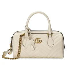 Túi Đeo Chéo Nữ Gucci Marmont Leather Handbag Màu Trắng