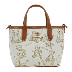 Túi Đeo Chéo Nữ Guoo Bear GU1194-1910 Màu Nâu Trắng