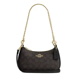 Túi Đeo Vai Nữ Coach Teri Mini Crossbody Bag In Signature Canvas CW323IMXAQ Màu Nâu Đen