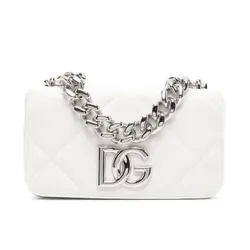 Túi Đeo Vai Nữ Dolce & Gabbana D&G Leather Shoulder Bag Màu Trắng