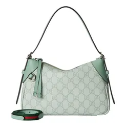 Túi Đeo Vai Nữ Gucci GG Emblem Small Shoulder Bag 815218 FAEAA 8460 Màu Xanh Green
