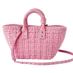 Túi Tote Nữ Balenciaga Bistro Basket Sweet Pink Bag Tweed Màu Hồng