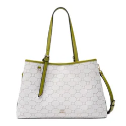 Túi Tote Nữ Lyn Serif XL Bag Printed Green L26CBWA026 Màu Trắng Xanh