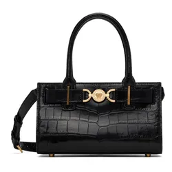 Túi Xách Tay Nữ Versace Black Croc Effect Medusa 95 Small Bag Màu Đen