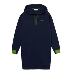 Váy Suông Nữ Lacoste Sport Women's Cotton Blend Hooded Sweatshirt Dress EF2608.8E6 Màu Xanh Navy Size 30