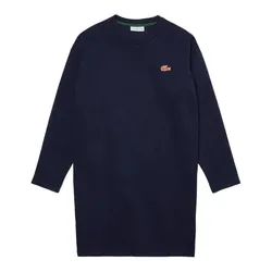 Váy Suông Nữ Lacoste Women's Sport Crew Neck Cotton Sweatshirt Dress Màu Xanh Navy Size 36