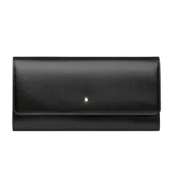 Ví Montblanc Meisterstück Long Wallet 10cc With Flap Black MB114530 Màu Đen
