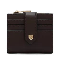Ví Nữ Lyn Re-Edit Slim Card Short Wallet - Dark Brown L25FWWA042 Màu Nâu Đậm
