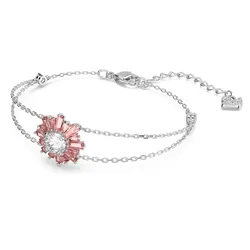 Vòng Đeo Tay Nữ Swarovski Idyllia Bracelet Mixed Cuts, Sun, Pink, Rhodium Plated 5642968 Màu Bạc/Hồng