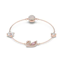 Vòng Đeo Tay Nữ Swarovski Swan Bracelet Swan, Pink, Rose Gold-Tone Plated 5472271 Màu Vàng Hồng Size M