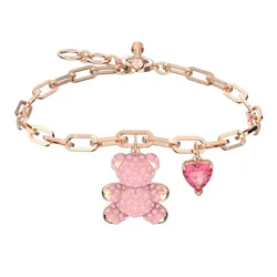 Vòng Đeo Tay Nữ Swarovski Teddy Bracelet Bear, Pink, Rose Gold-Tone Plated 5642978 Màu Vàng Hồng