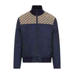 Áo Khoác Nam Gucci Caspian Blue GG Monogram Supreme Logo 770762 ZAPDX 4433 Màu Xanh Blue Size 46