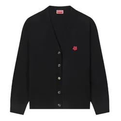 Áo Cardigan Nam Kenzo Boke Flower Embroidered In Merino Wool Black PFD65CA4183LC 99J Màu Đen Size S