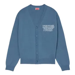 Áo Cardigan Nam Kenzo Constellation Genderless Embroidered In Wool PFE68CA4903CY.67 Màu Xanh Blue Size XL
