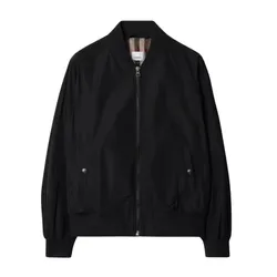 Áo Khoác Nam Burberry Ellon Bomber Zip-up In Black 8084236 Màu Đen Size 44